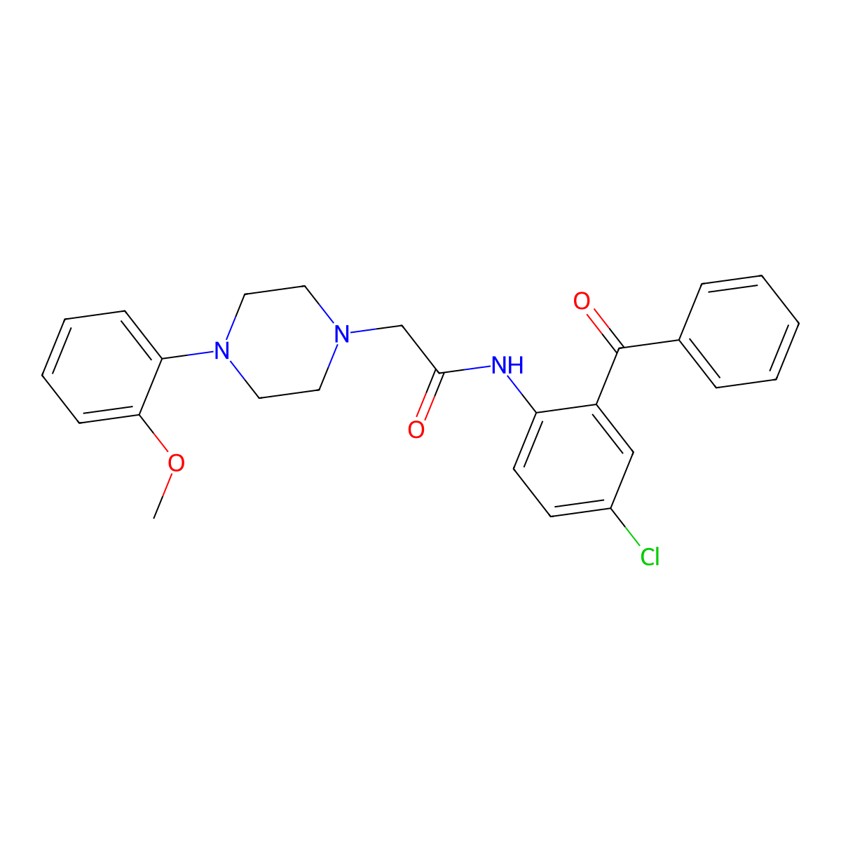 N-(2-benzoyl-4-chlorophenyl)-2-[4-(2-methoxyphenyl)piperazin-1-yl]acetamide molecular structure, CAS 852538-40-0