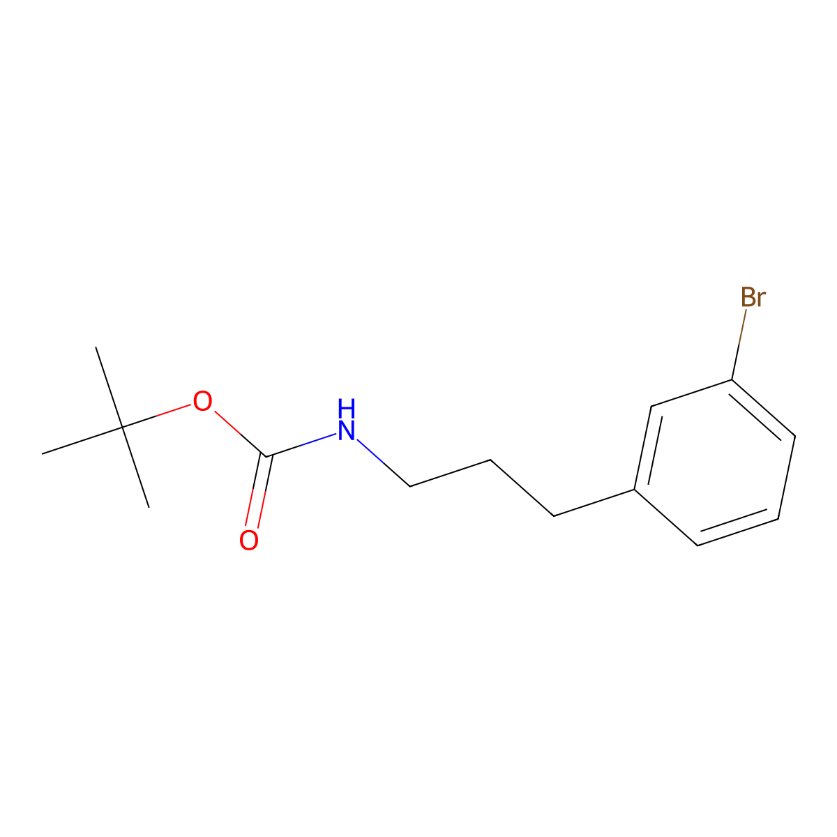 Tert-butyl 3-(3-bromophenyl)propylcarbamate molecular structure, CAS 852540-82-0