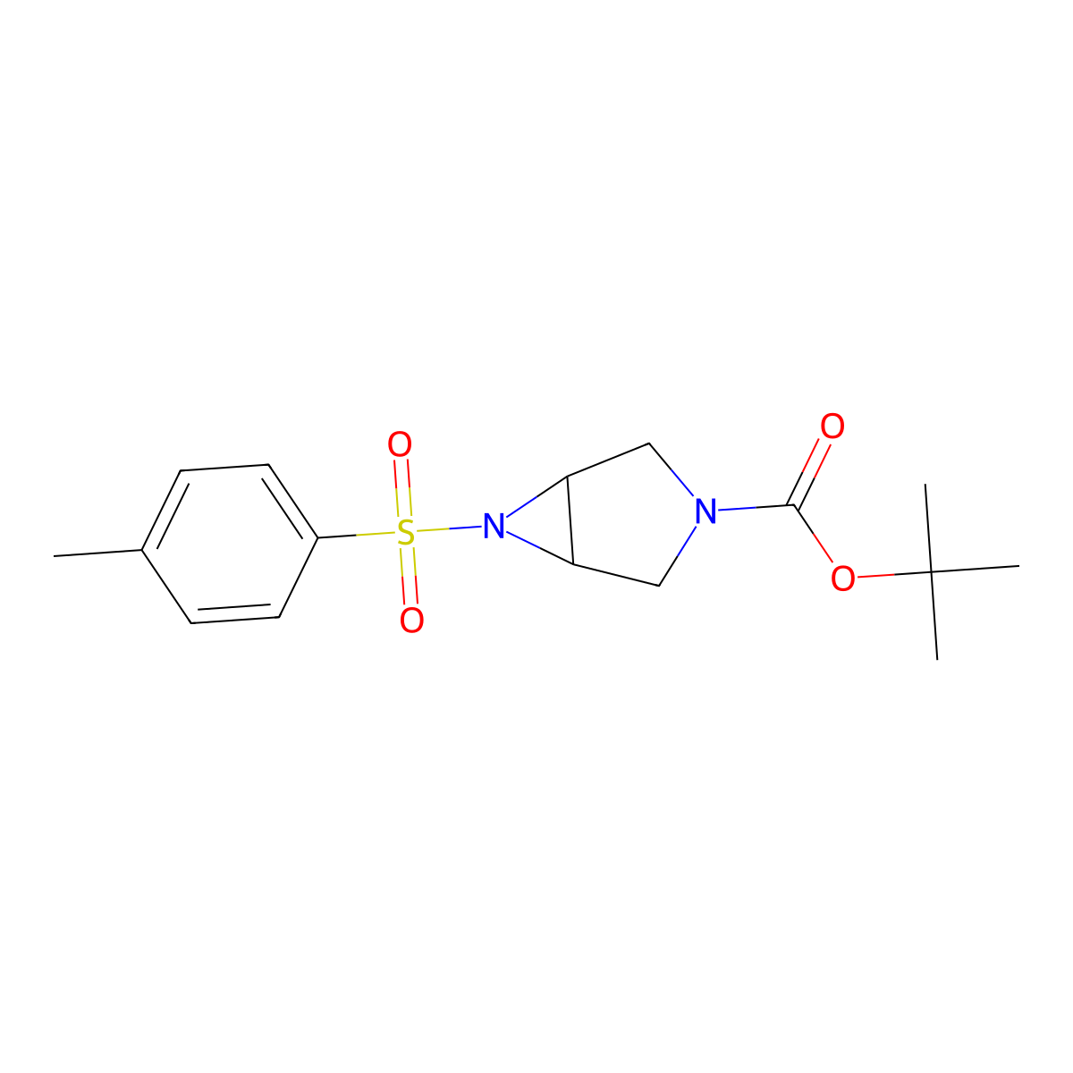 tert-Butyl 6-tosyl-3,6-diazabicyclo[3.1.0]hexane-3-carboxylate molecular structure, CAS 852554-13-3