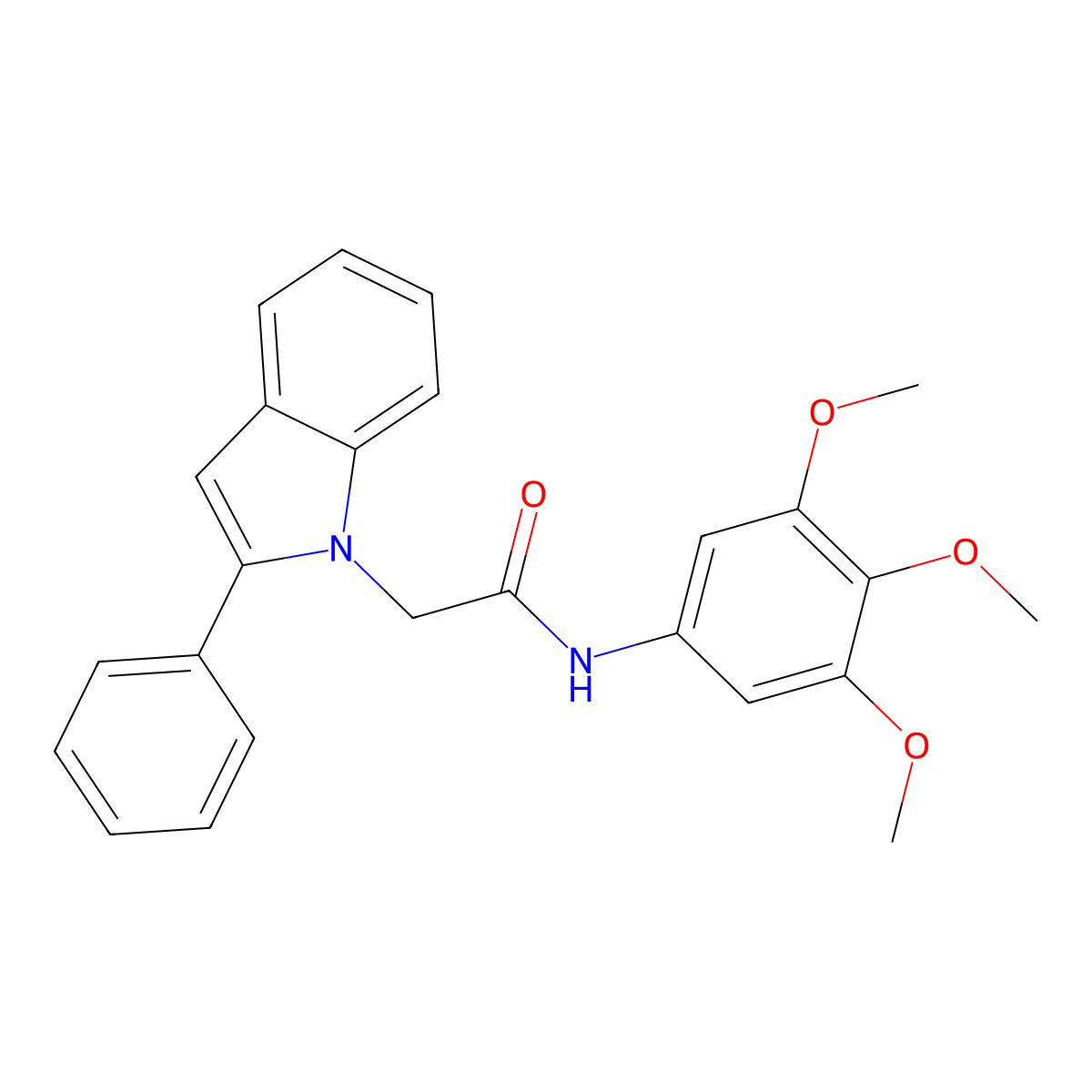 2-(2-phenyl-1H-indol-1-yl)-N-(3,4,5-trimethoxyphenyl)acetamide molecular structure, CAS 852557-15-4