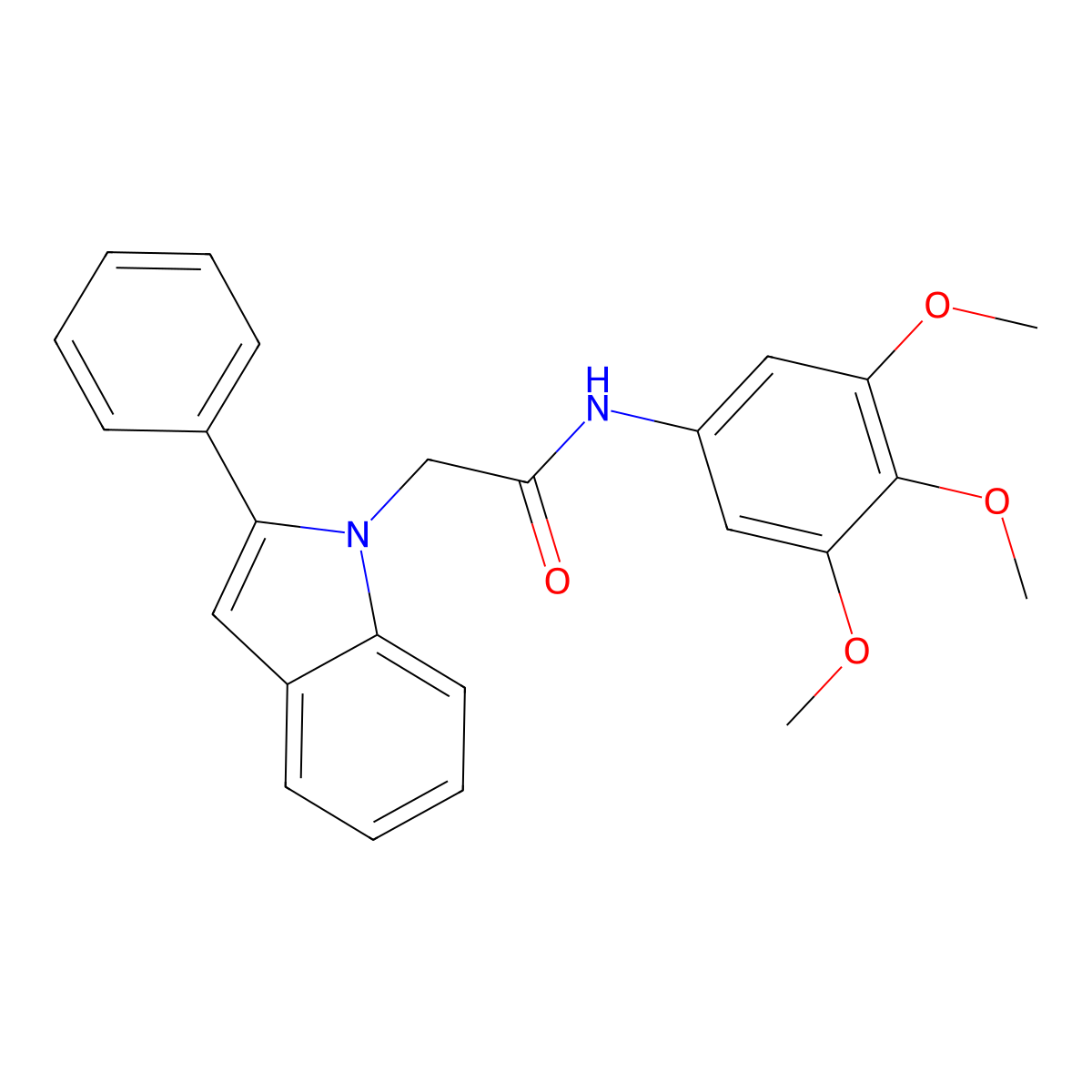 2-(2-phenyl-1H-indol-1-yl)-N-(3,4,5-trimethoxyphenyl)acetamide molecular structure, CAS 852557-15-4