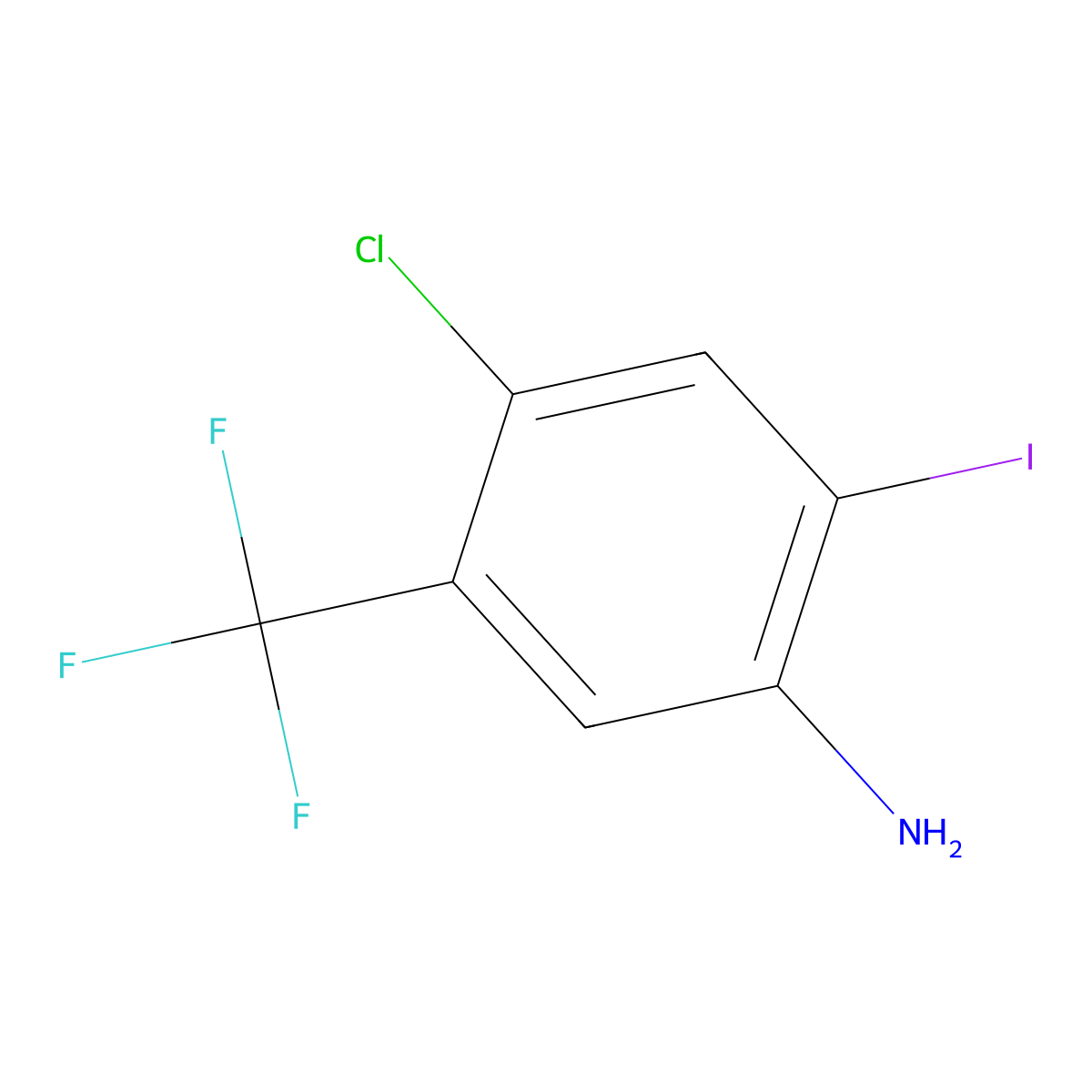 4-Chloro-2-iodo-5-(trifluoromethyl)aniline molecular structure, CAS 852569-36-9