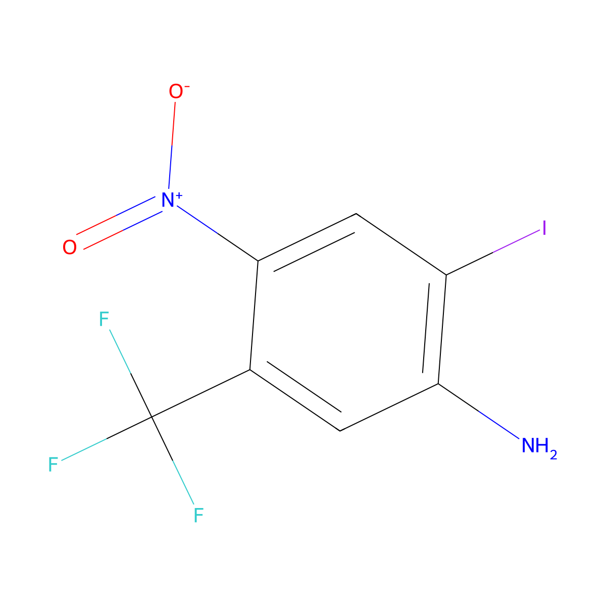 2-Iodo-4-nitro-5-(trifluoromethyl)aniline molecular structure, CAS 852569-37-0