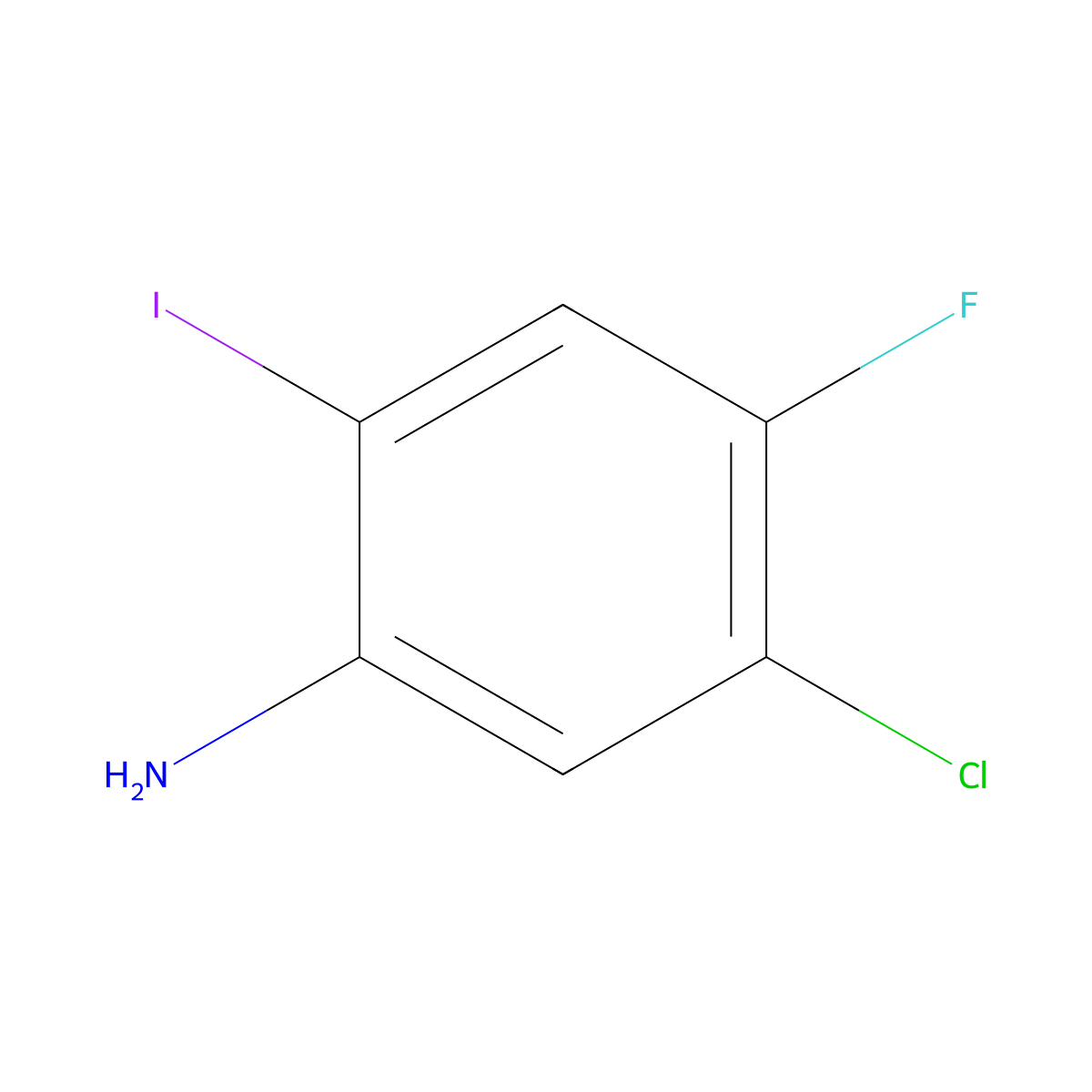 5-Chloro-4-fluoro-2-iodoaniline molecular structure, CAS 852569-38-1