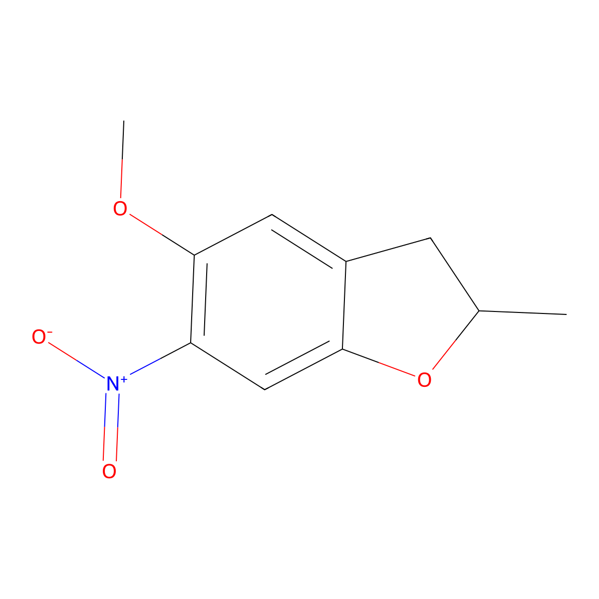 5-Methoxy-2-methyl-6-nitro-2,3-dihydro-1-benzofuran molecular structure, CAS 85258-17-9