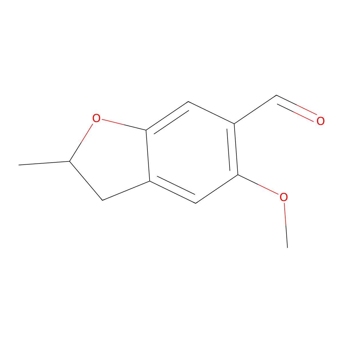 5-Methoxy-2-methyl-2,3-dihydro-1-benzofuran-6-carbaldehyde molecular structure, CAS 85258-19-1