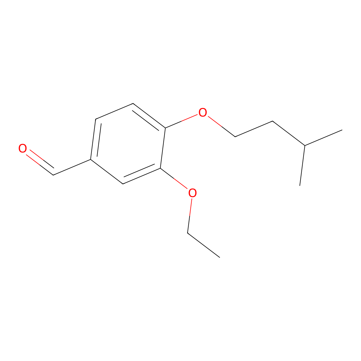 3-Ethoxy-4-(3-methylbutoxy)benzaldehyde molecular structure, CAS 85259-29-6