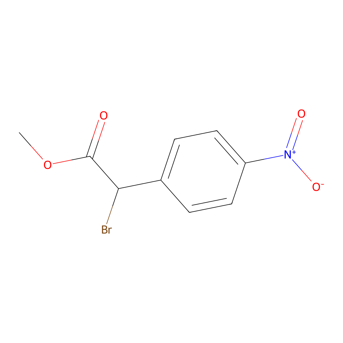 Methyl 2-bromo-2-(4-nitrophenyl)acetate molecular structure, CAS 85259-33-2