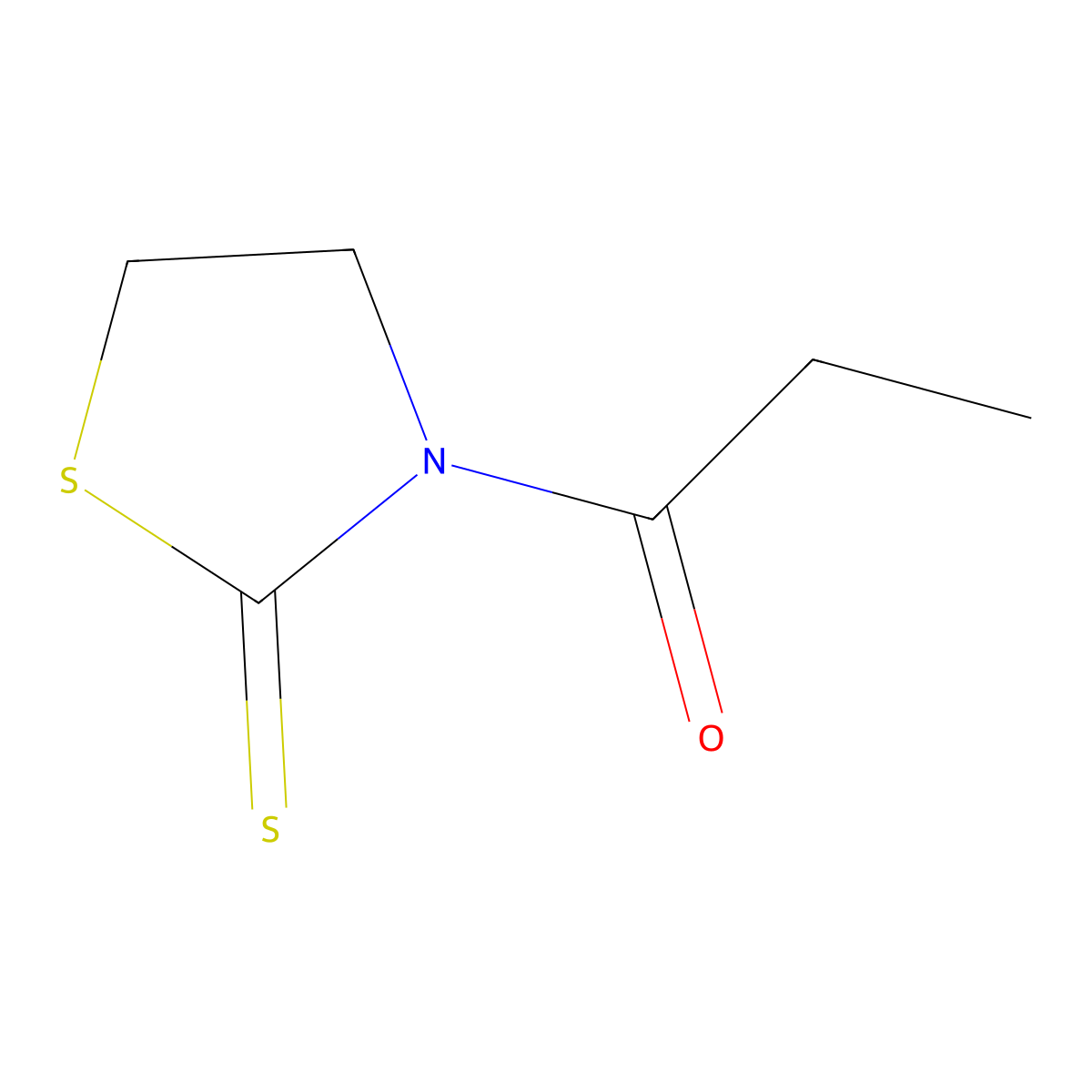 2-Thiazolidinethione, 3-(1-oxopropyl)- molecular structure, CAS 85260-51-1