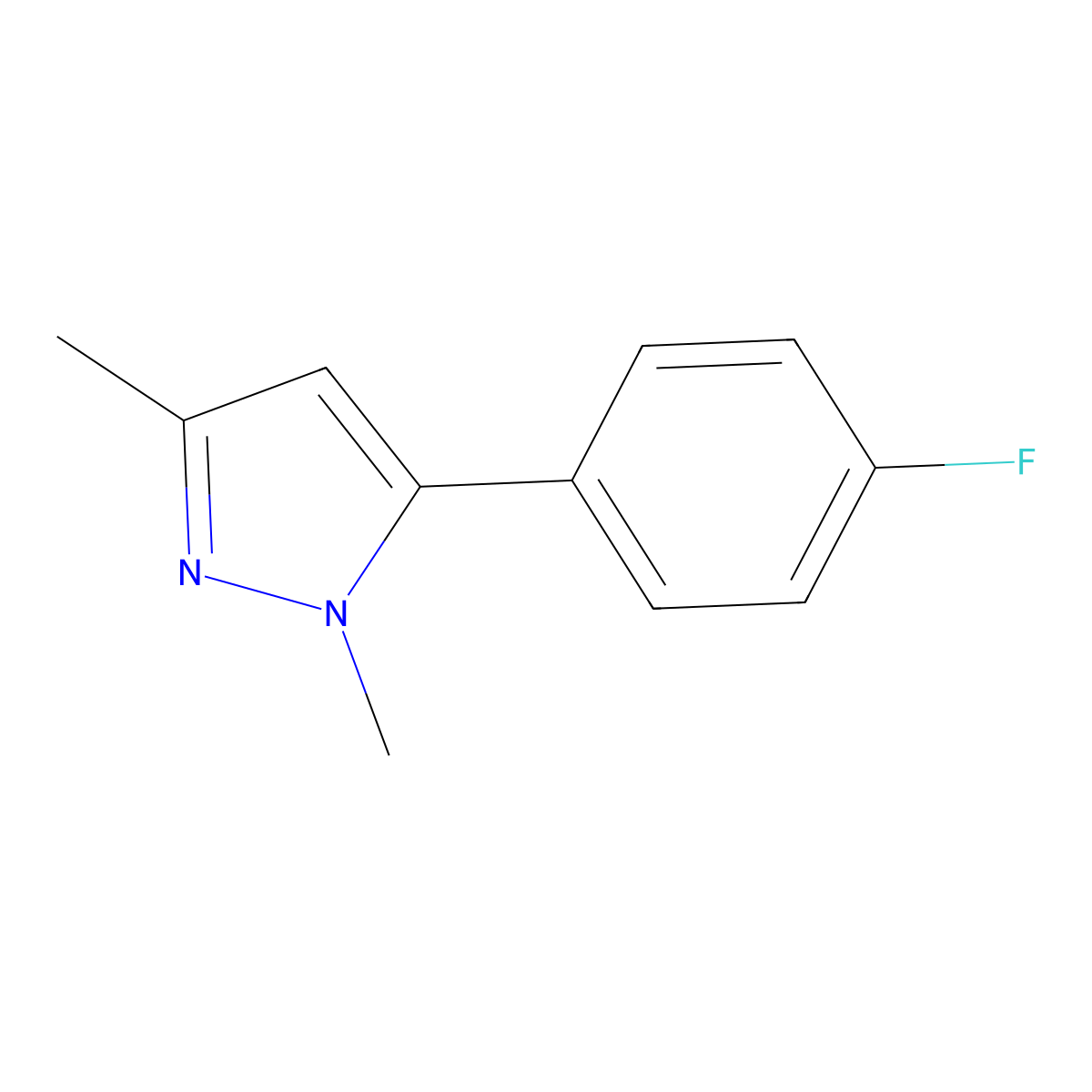 5-(4-Fluorophenyl)-1,3-dimethyl-1H-pyrazole molecular structure, CAS 852603-42-0