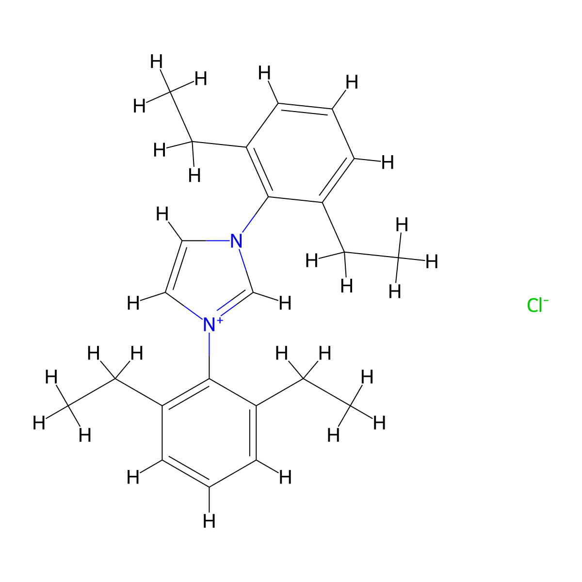 1,3-Bis(2,6-diethylphenyl)-1H-imidazol-3-ium chloride molecular structure, CAS 852621-03-5