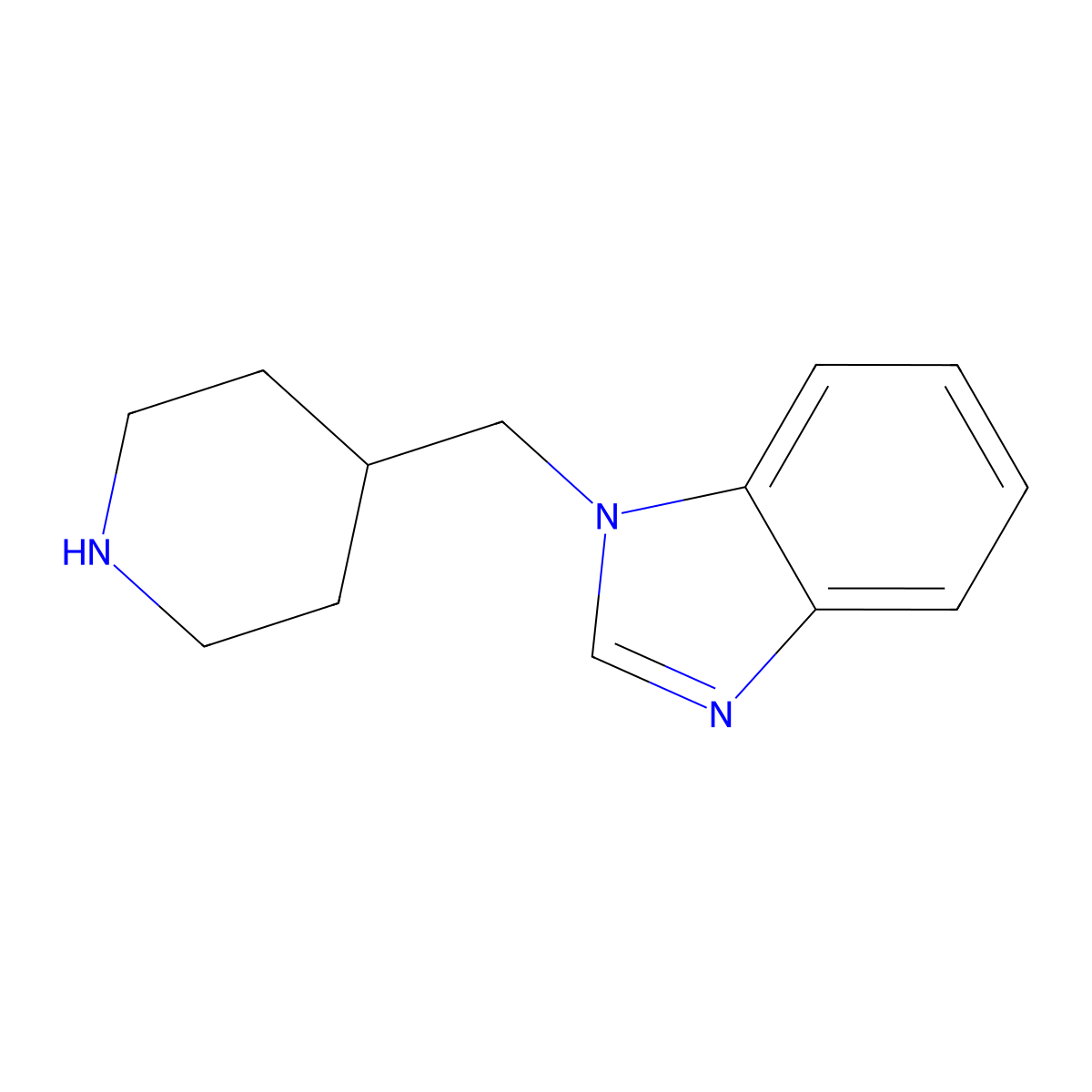 1-Piperidin-4-ylmethyl-1H-benzoimidazole molecular structure, CAS 852627-74-8