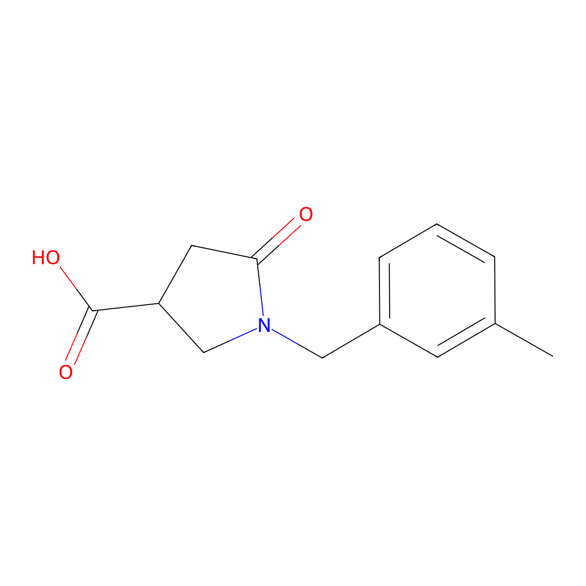 1-(3-Methylbenzyl)-5-oxopyrrolidine-3-carboxylic acid molecular structure, CAS 85263-76-9