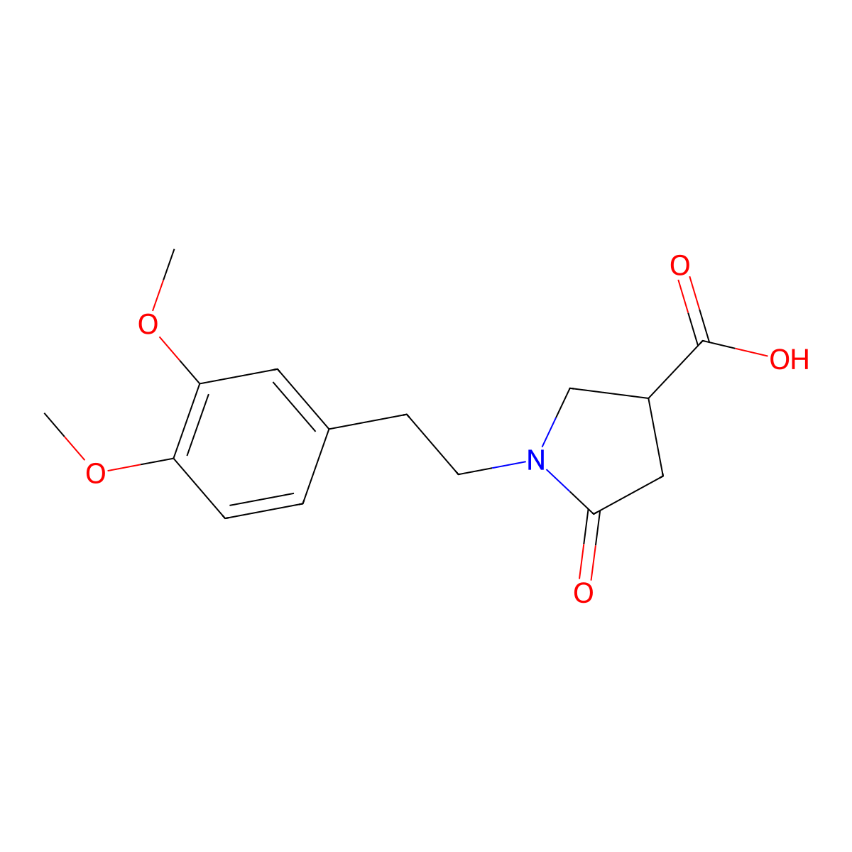 1-[2-(3,4-Dimethoxyphenyl)ethyl]-5-oxopyrrolidine-3-carboxylic acid molecular structure, CAS 85263-80-5