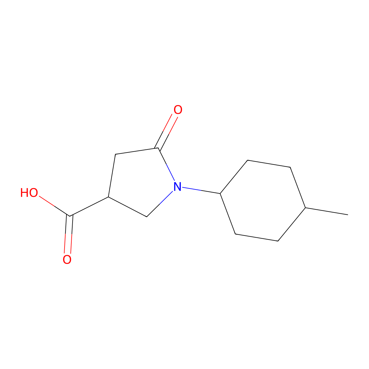 1-(4-Methylcyclohexyl)-5-oxopyrrolidine-3-carboxylic acid molecular structure, CAS 85263-85-0