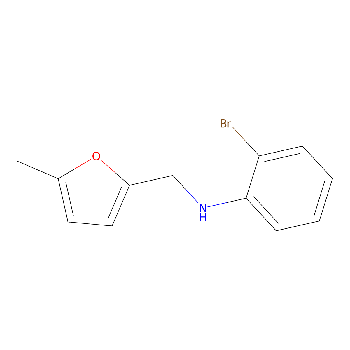 2-Bromo-N-[(5-methylfuran-2-YL)methyl]aniline molecular structure, CAS 852635-05-3
