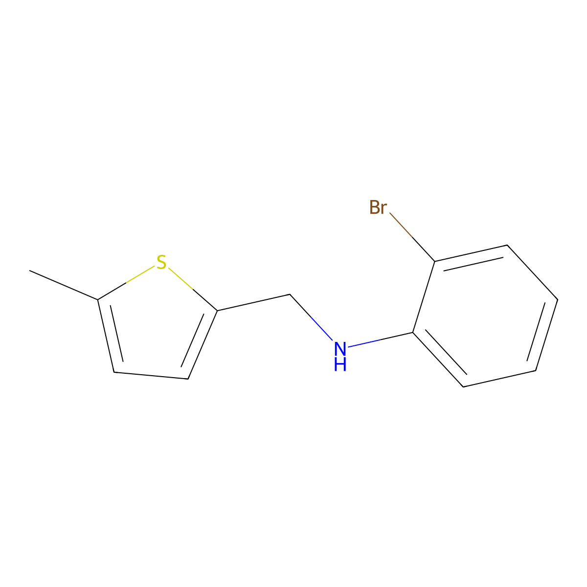 2-Bromo-N-[(5-methylthiophen-2-yl)methyl]aniline molecular structure, CAS 852635-09-7