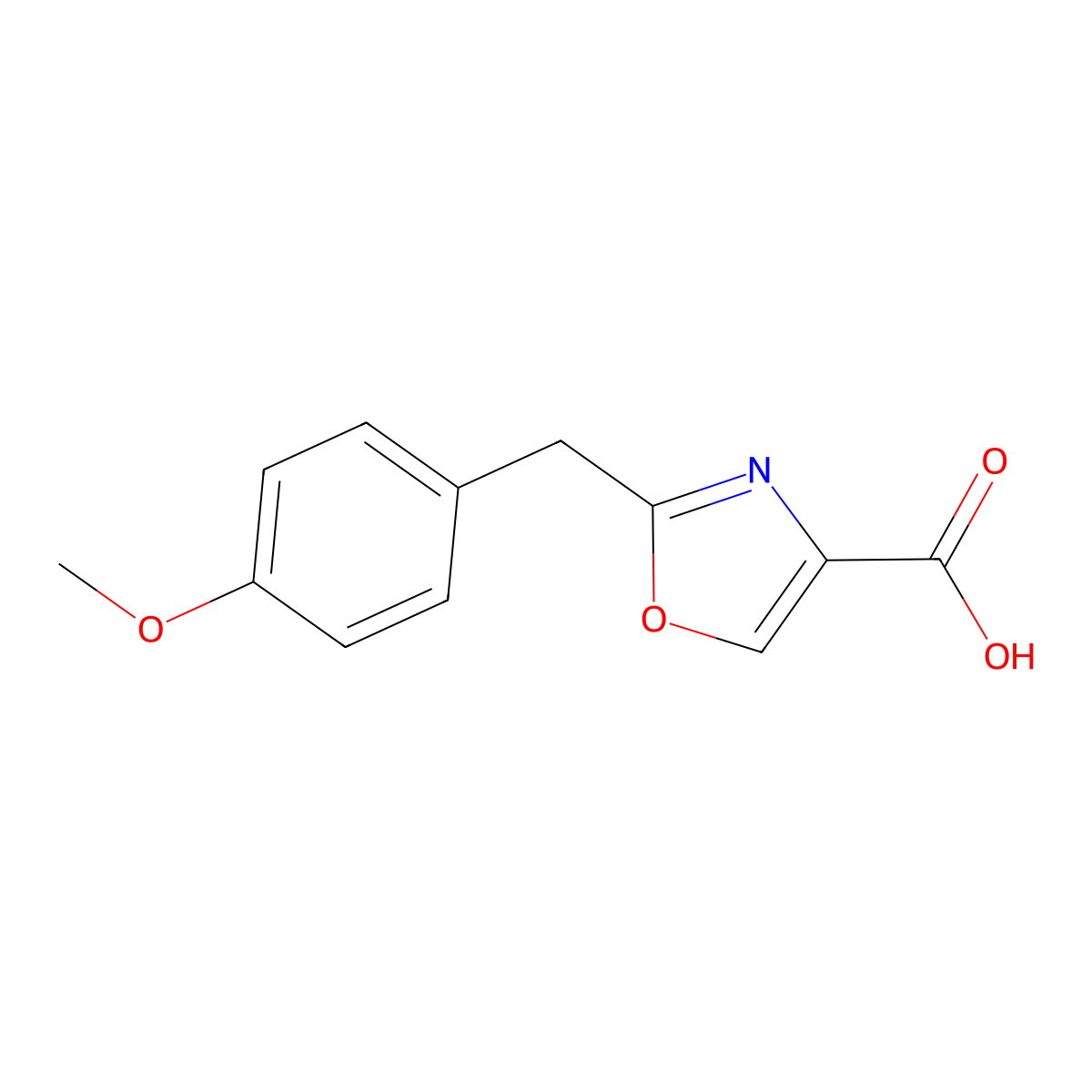 2-(4-Methoxybenzyl)oxazole-4-carboxylic Acid molecular structure, CAS 852639-66-8