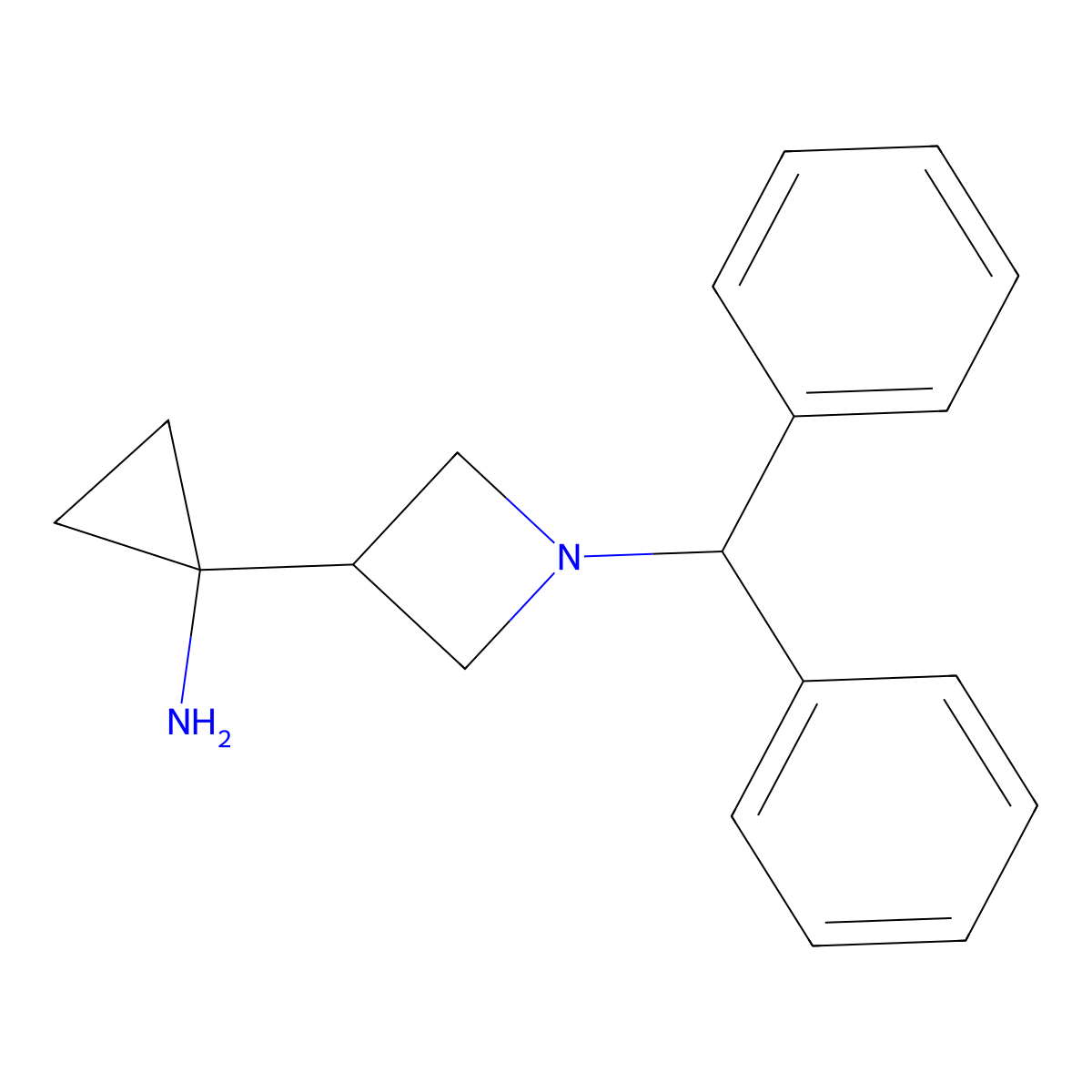 1-[1-(Diphenylmethyl)-3-azetidinyl]-cyclopropanamine molecular structure, CAS 852655-67-5