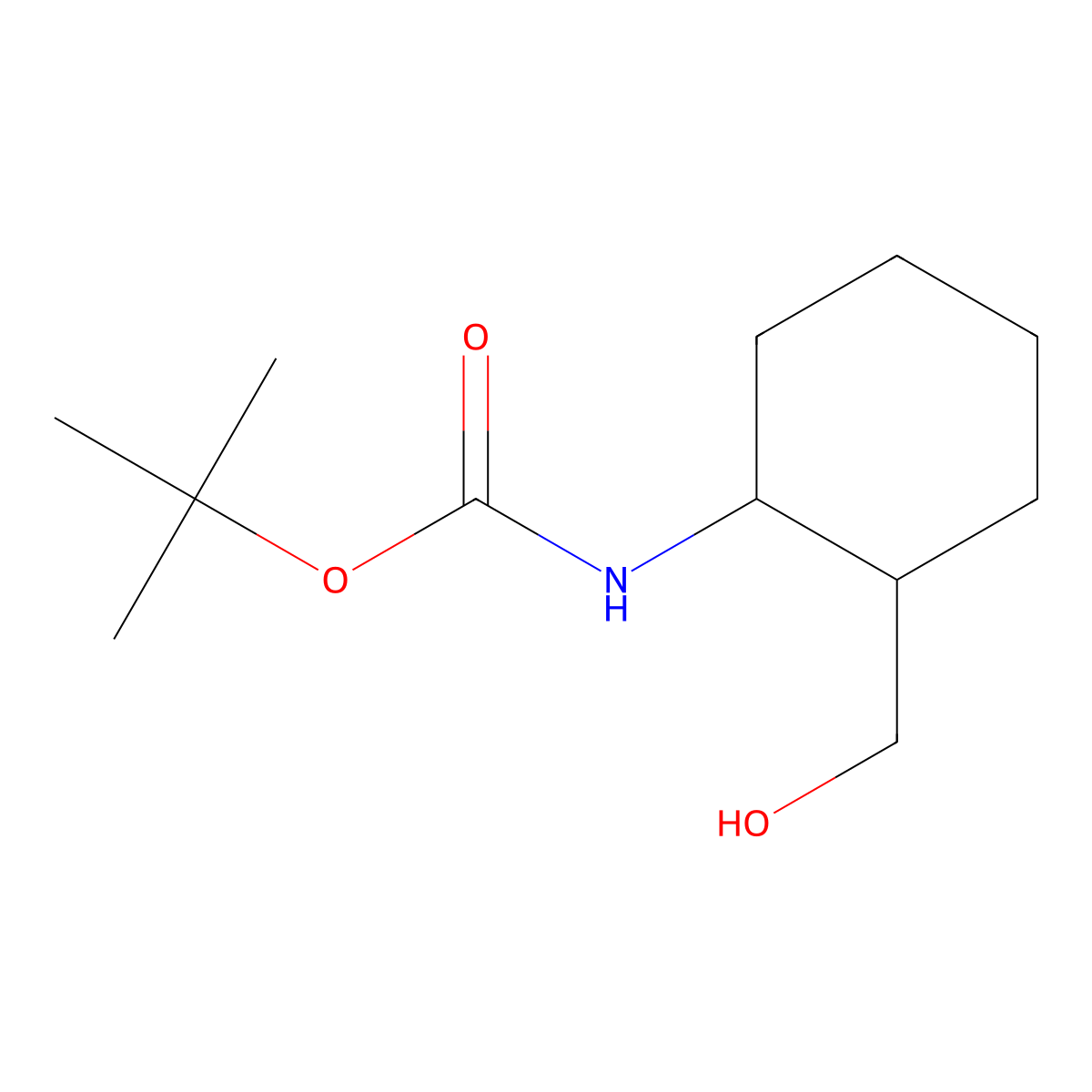 tert-butyl [(1R,2R)-2-(hydroxymethyl)cyclohexyl]carbamate molecular structure, CAS 852661-33-7