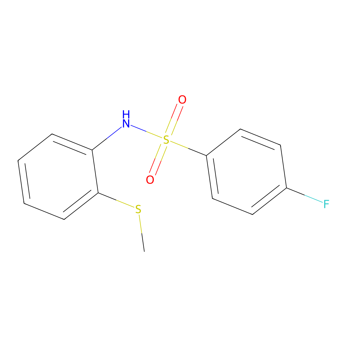 4-fluoro-N-[2-(methylsulfanyl)phenyl]benzenesulfonamide molecular structure, CAS 852662-59-0