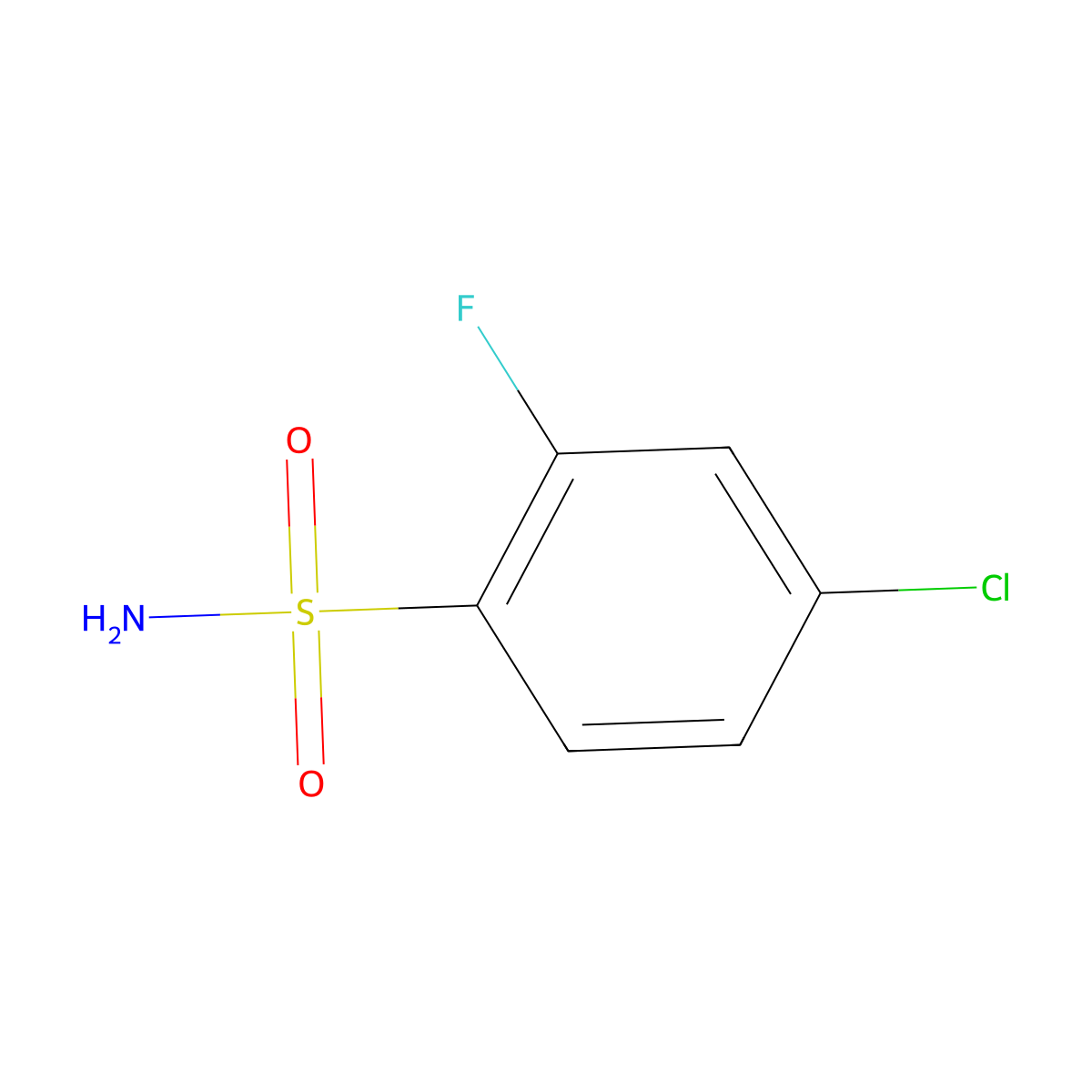 4-Chloro-2-fluorobenzene-1-sulfonamide molecular structure, CAS 852664-20-1