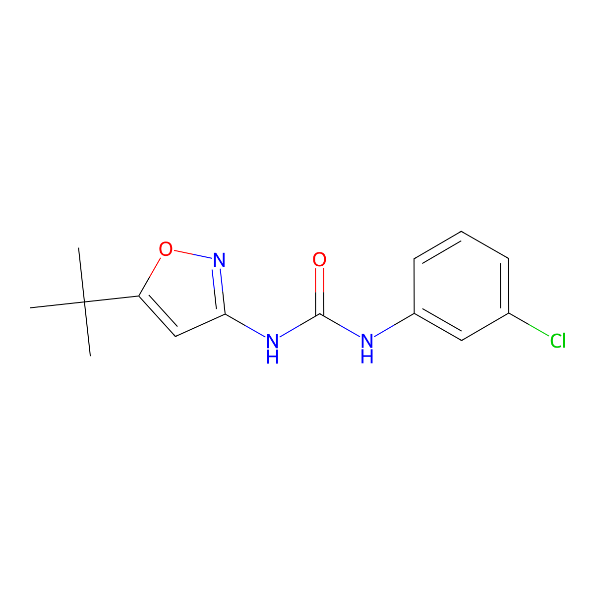 1-(5-(tert-Butyl)isoxazol-3-yl)-3-(3-chlorophenyl)urea molecular structure, CAS 852670-31-6
