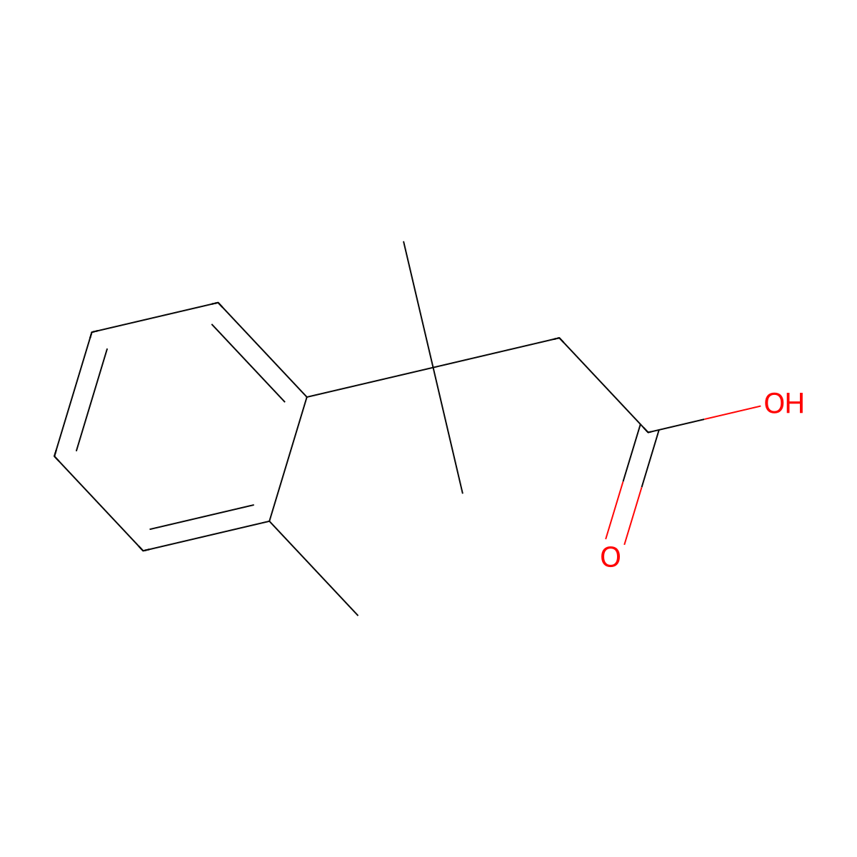 3-Methyl-3-o-tolylbutanoic acid molecular structure, CAS 85268-91-3