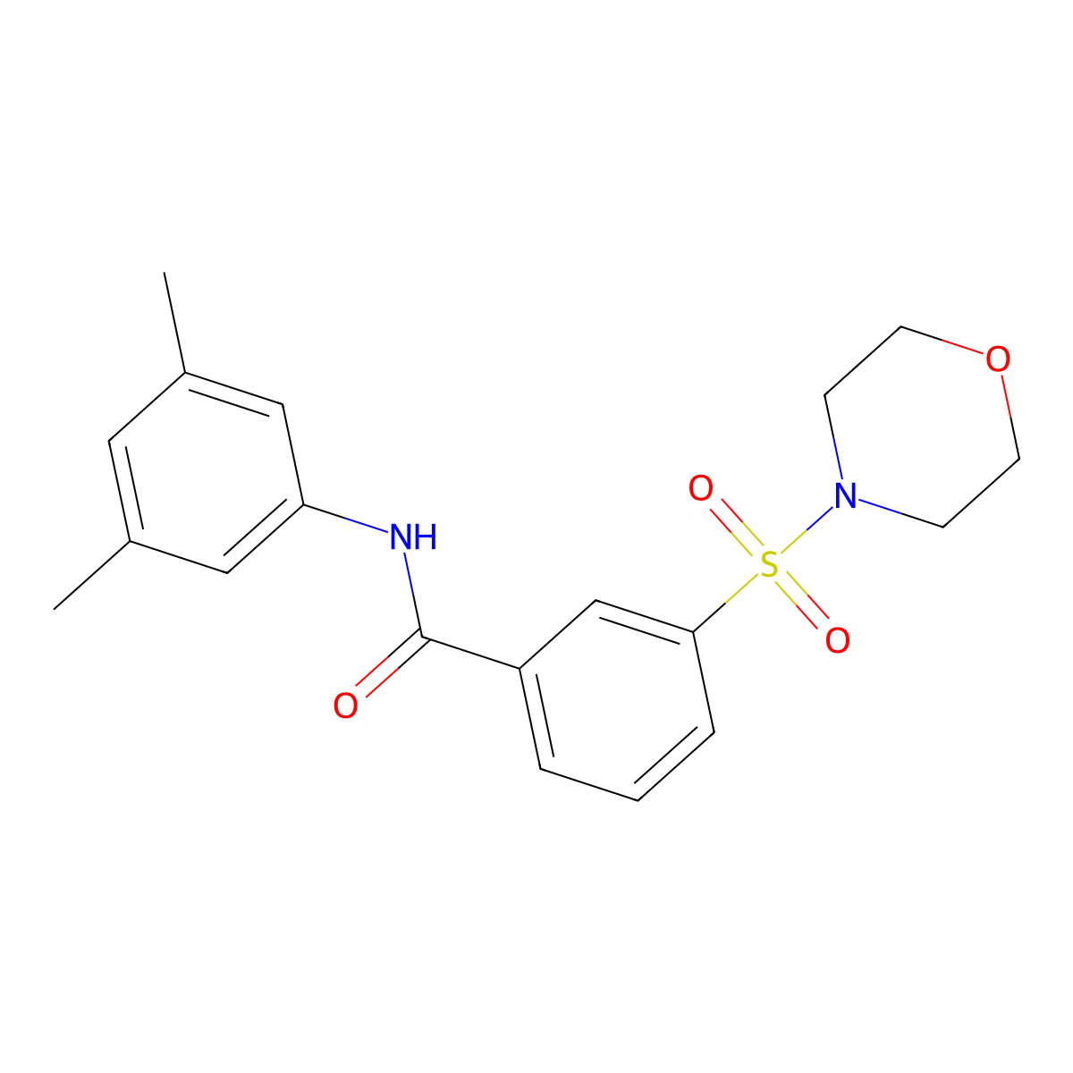 N-(3,5-dimethylphenyl)-3-(morpholinosulfonyl)benzamide molecular structure, CAS 852684-59-4