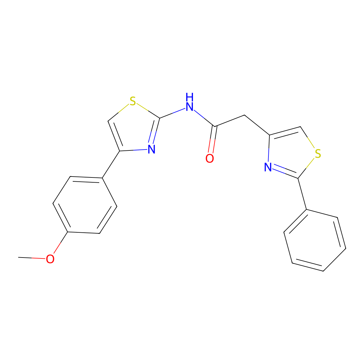 N-[4-(4-methoxyphenyl)-1,3-thiazol-2-yl]-2-(2-phenyl-1,3-thiazol-4-yl)acetamide molecular structure, CAS 852686-34-1