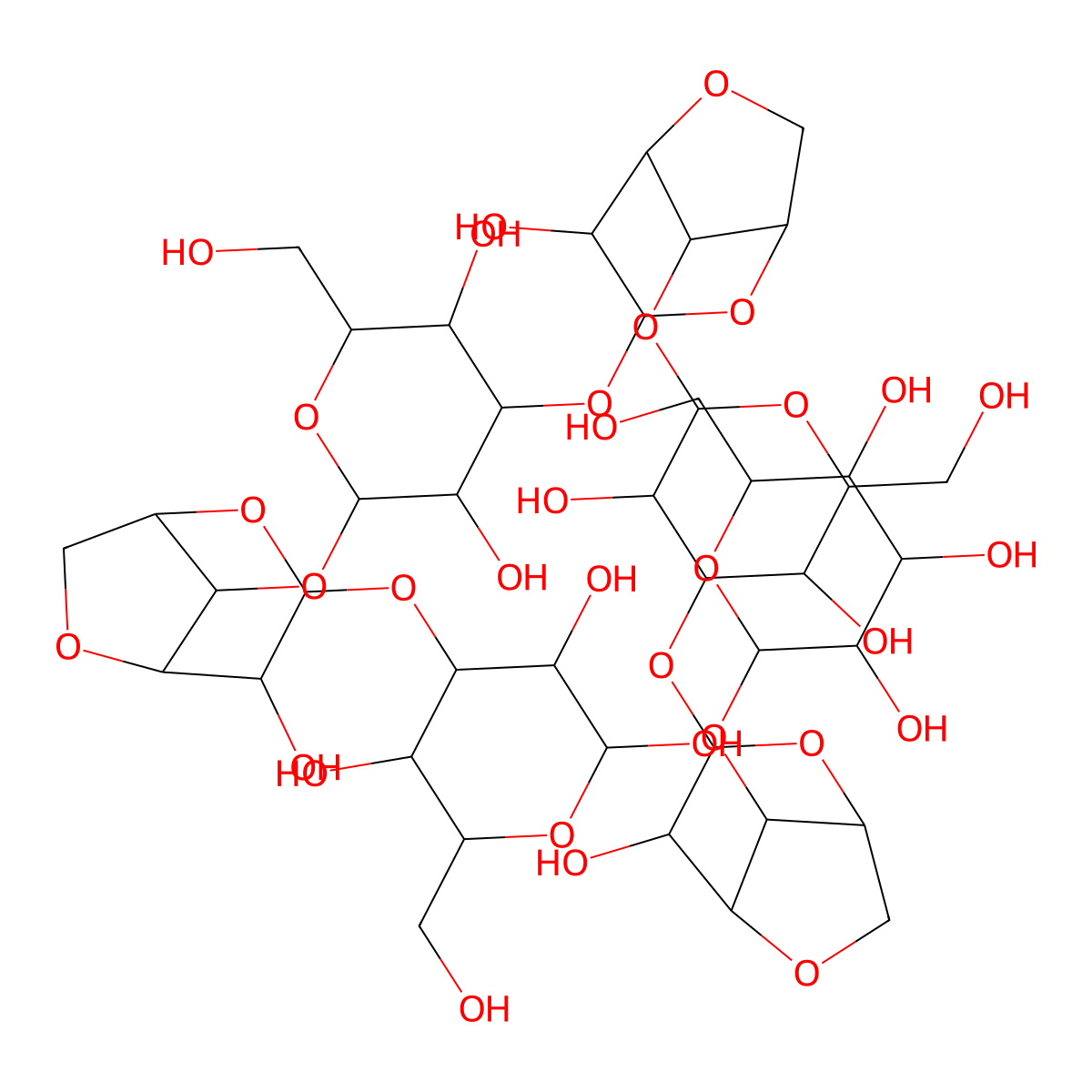 4-[[8-[4-[[8-[3,5-Dihydroxy-6-(hydroxymethyl)-4-[[4-hydroxy-8-[3,4,5-trihydroxy-6-(hydroxymethyl)oxan-2-yl]oxy-2,6-dioxabicyclo[3.2.1]octan-3-yl]oxy]oxan-2-yl]oxy-4-hydroxy-2,6-dioxabicyclo[3.2.1]octan-3-yl]oxy]-3,5-dihydroxy-6-(hydroxymethyl)oxan-2-yl]oxy-4-hydroxy-2,6-dioxabicyclo[3.2.1]octan-3-yl]oxy]-6-(hydroxymethyl)oxane-2,3,5-triol molecular structure, CAS 852690-25-6