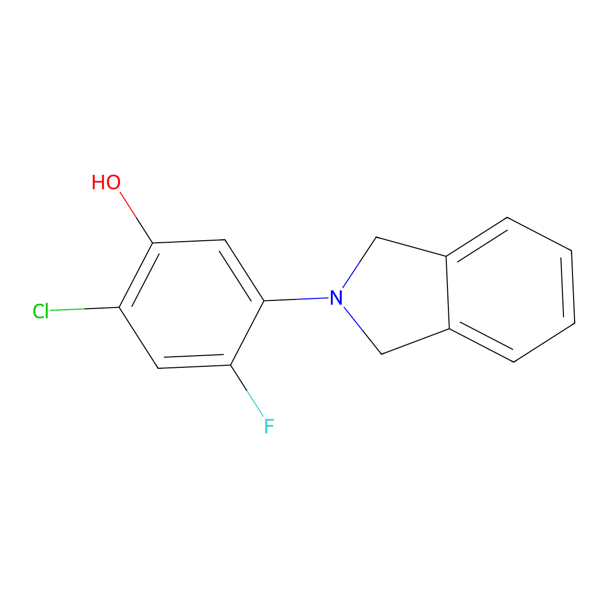 2-Chloro-4-fluoro-5-(isoindolin-2-yl)phenol molecular structure, CAS 852690-96-1