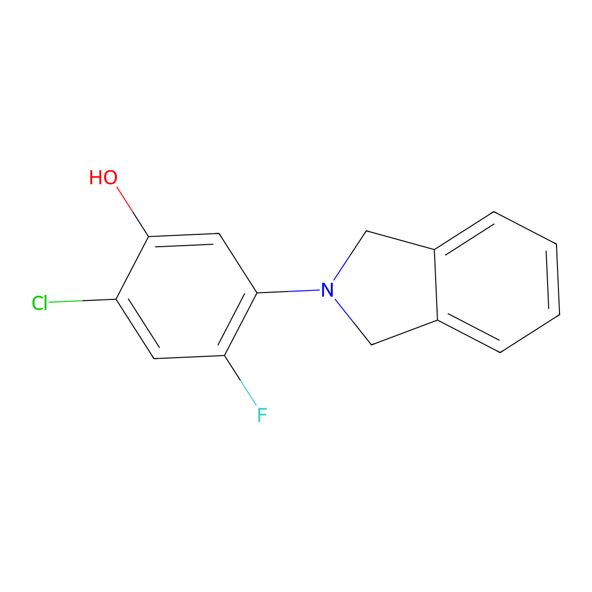 2-Chloro-4-fluoro-5-(isoindolin-2-yl)phenol molecular structure, CAS 852690-96-1
