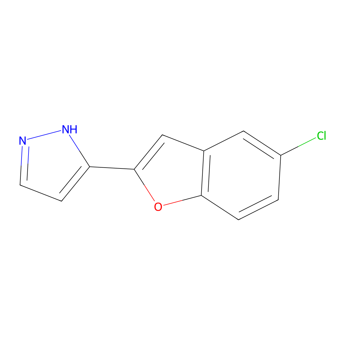 3-(5-Chloro-1-Benzofuran-2-Yl)-1H-Pyrazole molecular structure, CAS 852690-99-4