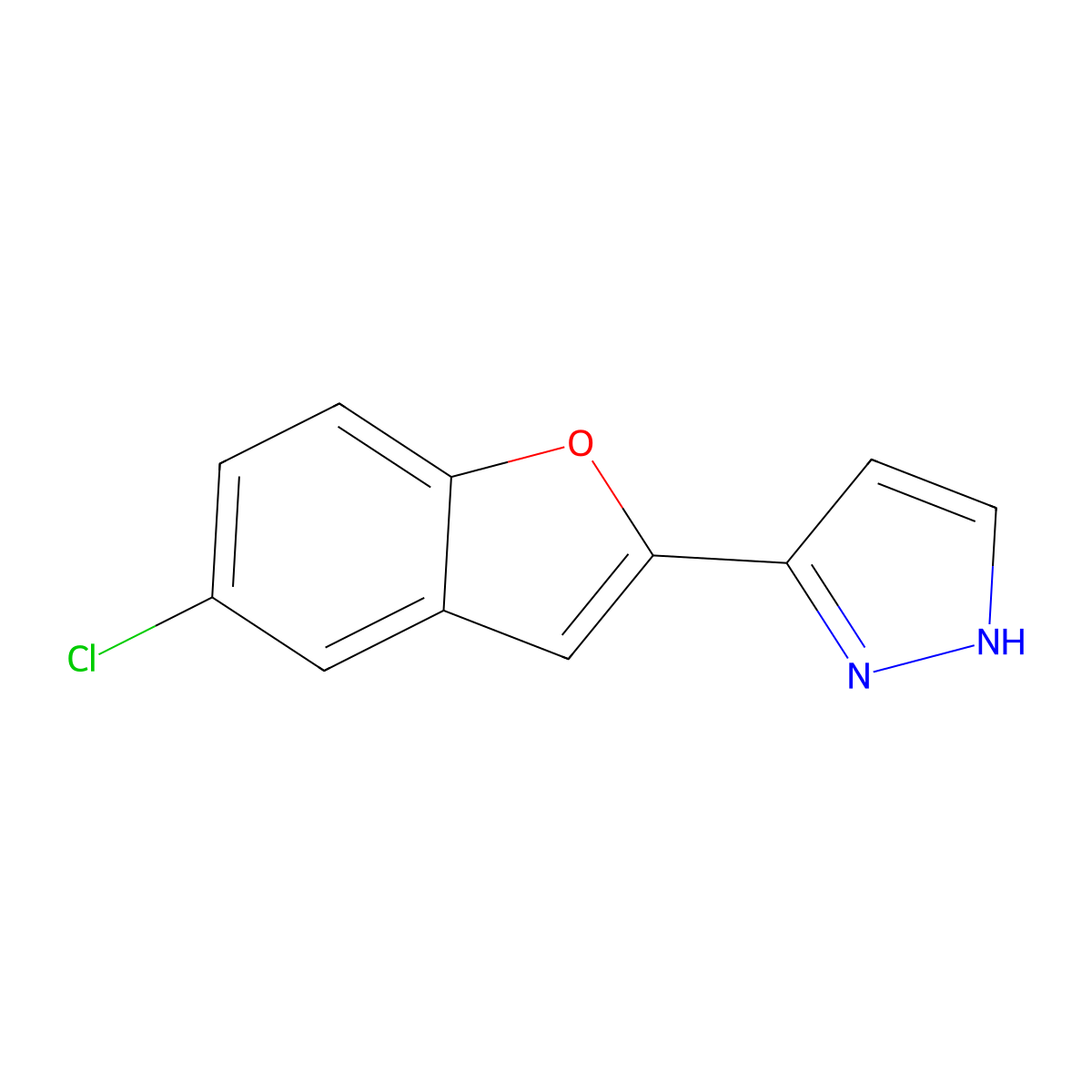 3-(5-Chloro-1-Benzofuran-2-Yl)-1H-Pyrazole molecular structure, CAS 852690-99-4
