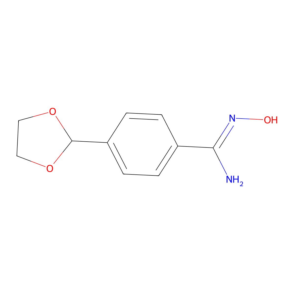 4-(1,3-dioxolan-2-yl)-N'-hydroxybenzimidamide molecular structure, CAS 852691-00-0