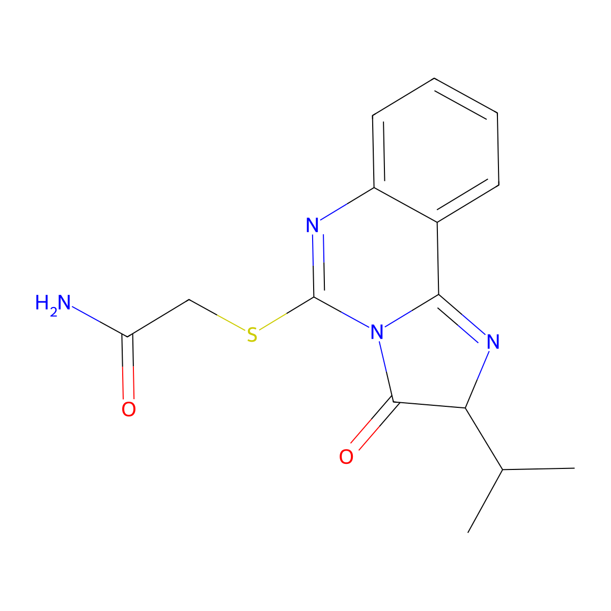 2-{[3-oxo-2-(propan-2-yl)-2H,3H-imidazo[1,2-c]quinazolin-5-yl]sulfanyl}acetamide molecular structure, CAS 852691-85-1