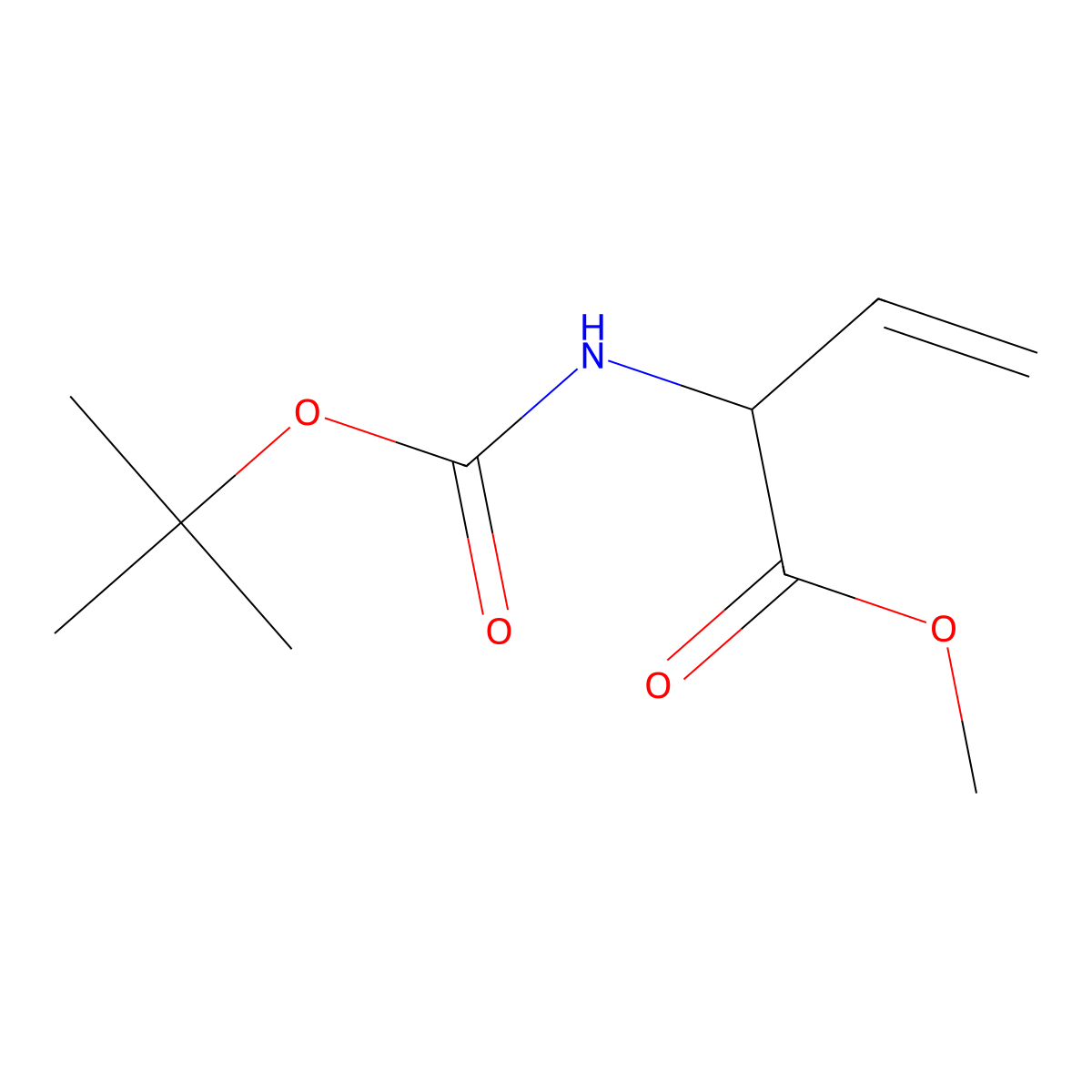 (S)-2-Tert-butoxycarbonylamino-but-3-enoic acid methyl ester molecular structure, CAS 852693-74-4