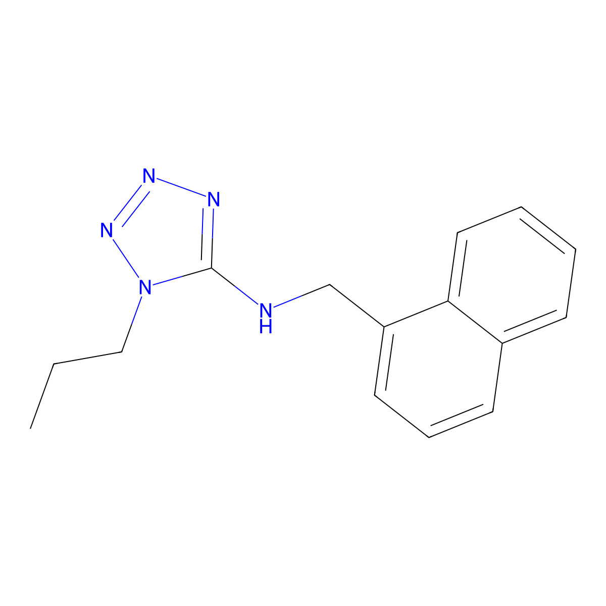 N-(naphthalen-1-ylmethyl)-1-propyltetrazol-5-amine molecular structure, CAS 852695-44-4