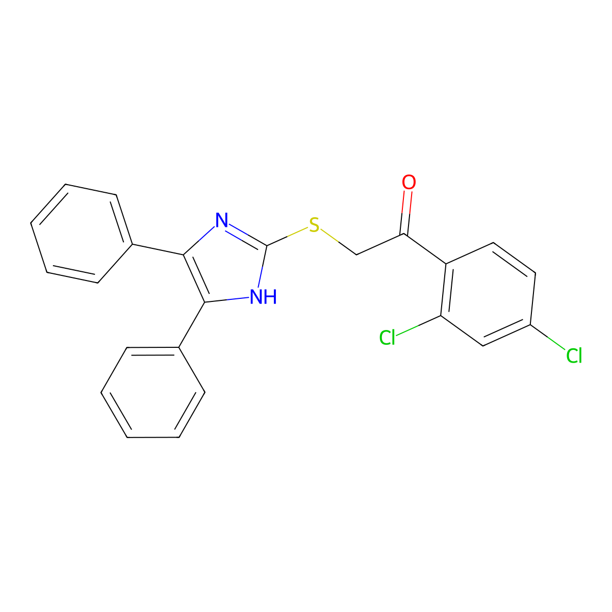 1-(2,4-dichlorophenyl)-2-[(4,5-diphenyl-1H-imidazol-2-yl)sulfanyl]ethanone molecular structure, CAS 852696-36-7