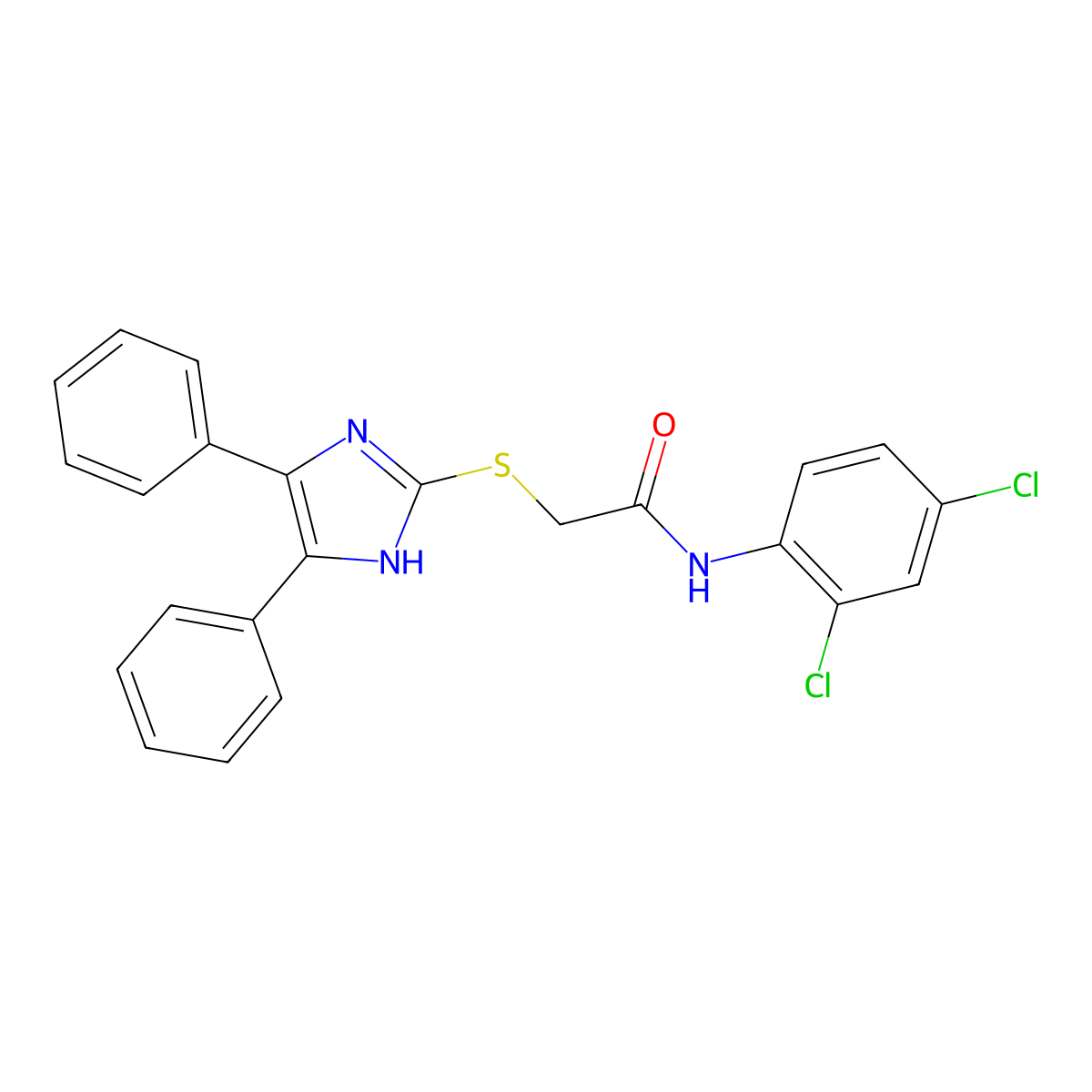 N-(2,4-dichlorophenyl)-2-[(4,5-diphenyl-1H-imidazol-2-yl)sulfanyl]acetamide molecular structure, CAS 852696-57-2