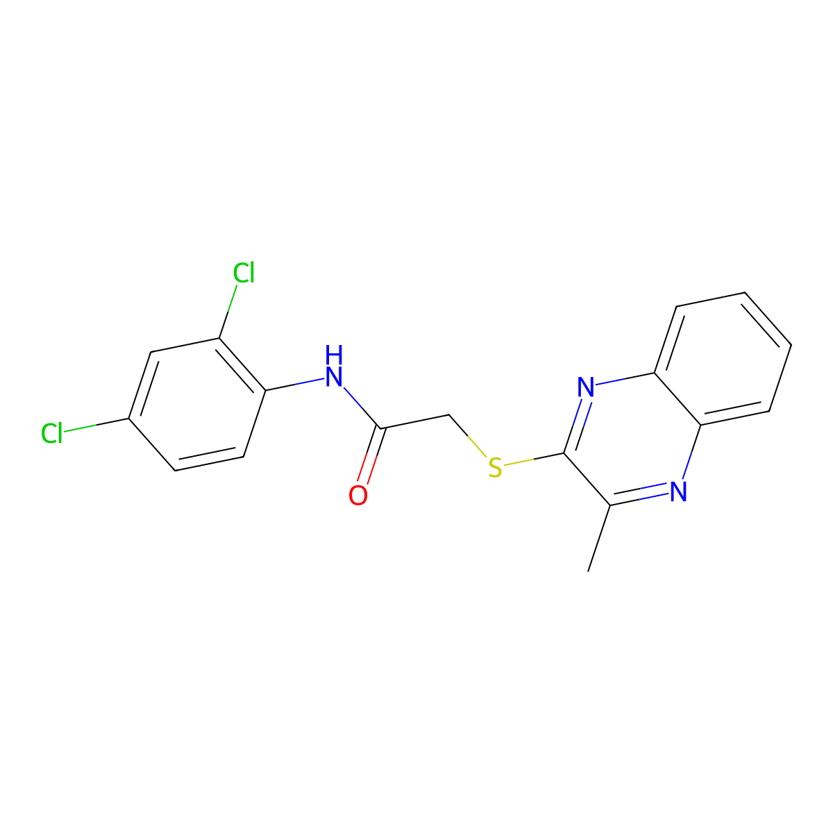 N-(2,4-dichlorophenyl)-2-[(3-methylquinoxalin-2-yl)sulfanyl]acetamide molecular structure, CAS 852696-58-3