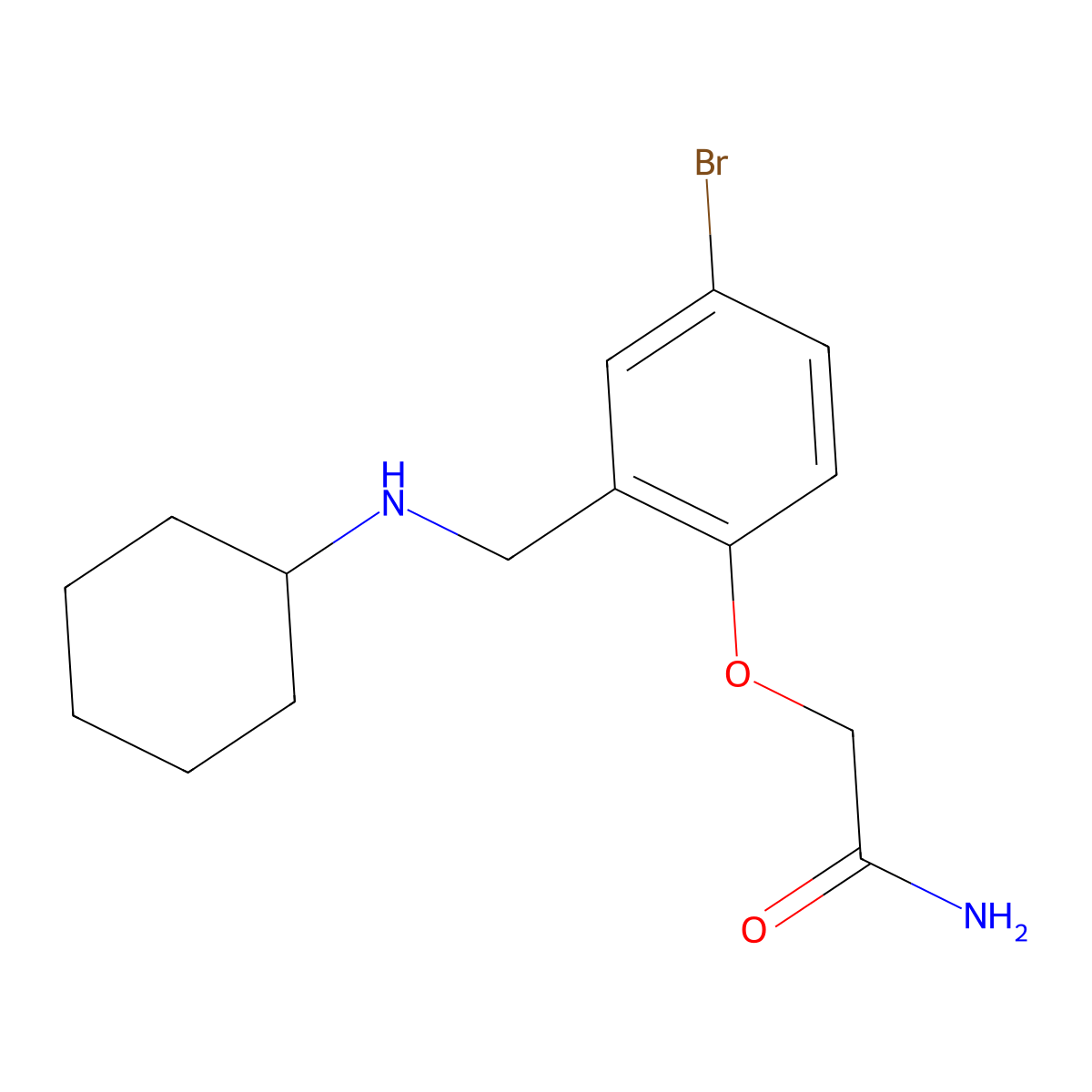 2-{4-Bromo-2-[(cyclohexylamino)methyl]phenoxy}acetamide molecular structure, CAS 852698-02-3