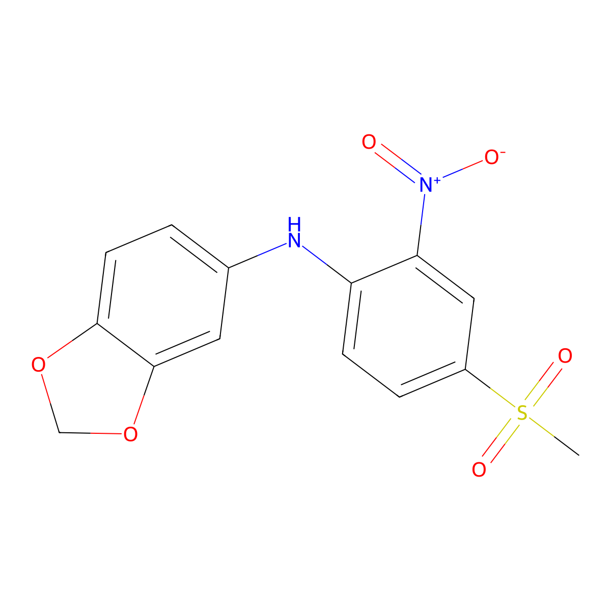 N-(4-methanesulfonyl-2-nitrophenyl)-1,3-dioxaindan-5-amine molecular structure, CAS 852702-51-3
