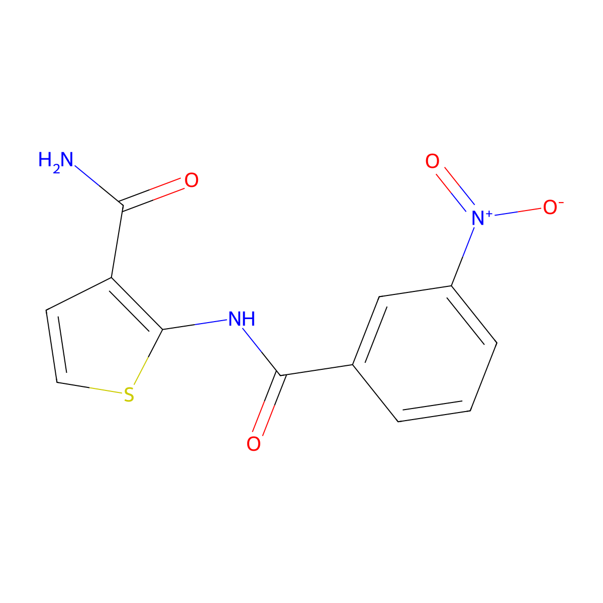 2-(3-Nitrobenzamido)thiophene-3-carboxamide molecular structure, CAS 852702-70-6