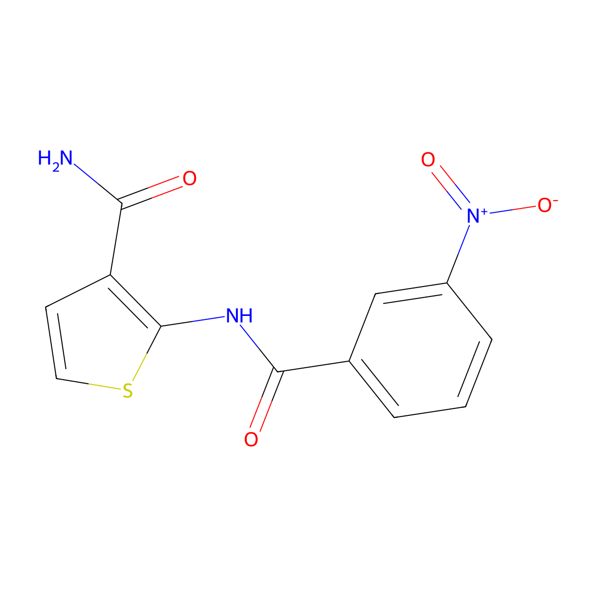 2-(3-Nitrobenzamido)thiophene-3-carboxamide molecular structure, CAS 852702-70-6