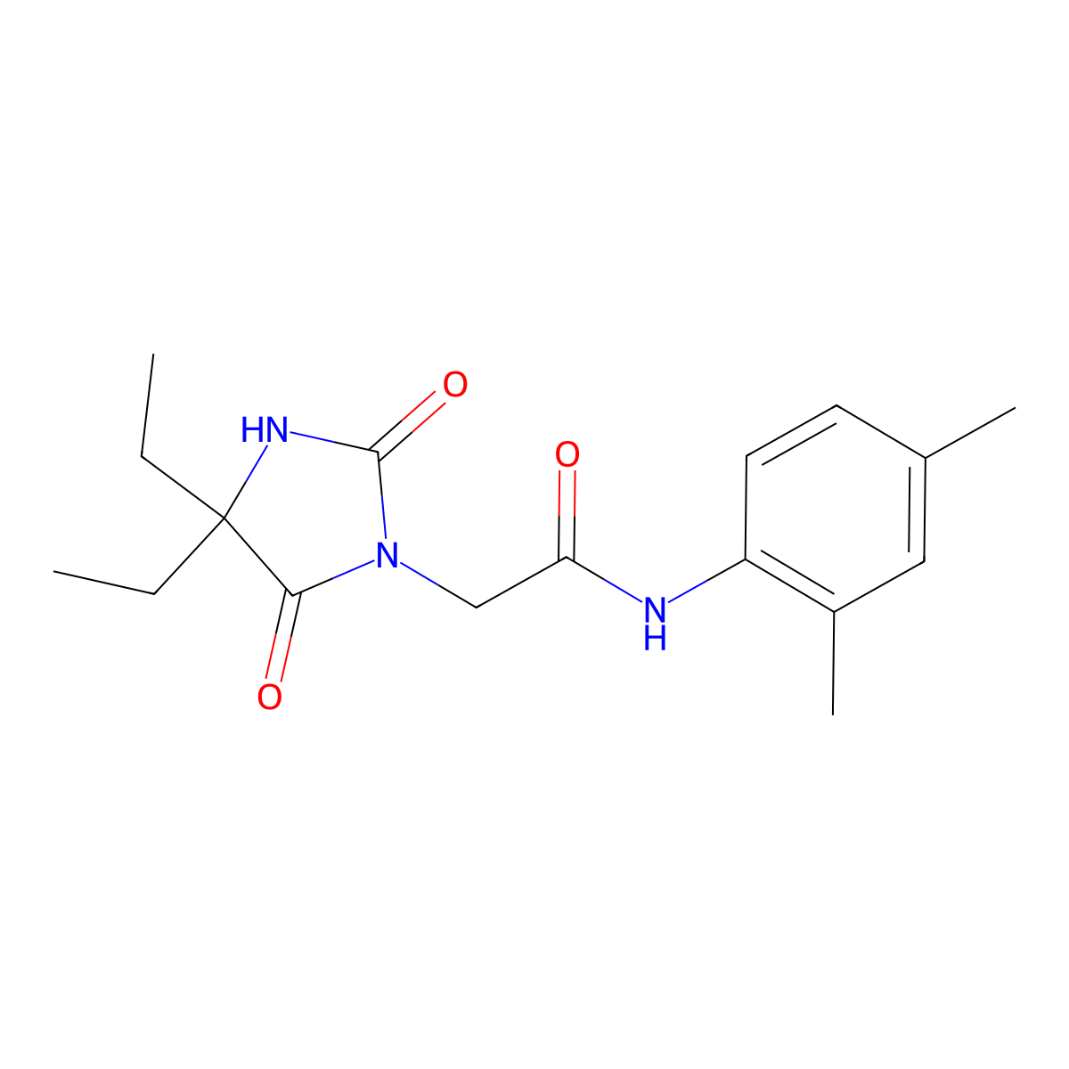 2-(4,4-diethyl-2,5-dioxoimidazolidin-1-yl)-N-(2,4-dimethylphenyl)acetamide molecular structure, CAS 852703-99-2