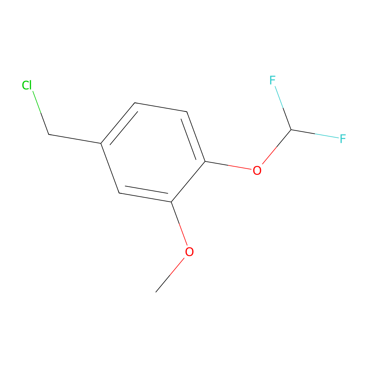 4-(Chloromethyl)-1-(difluoromethoxy)-2-methoxybenzene molecular structure, CAS 852706-06-0