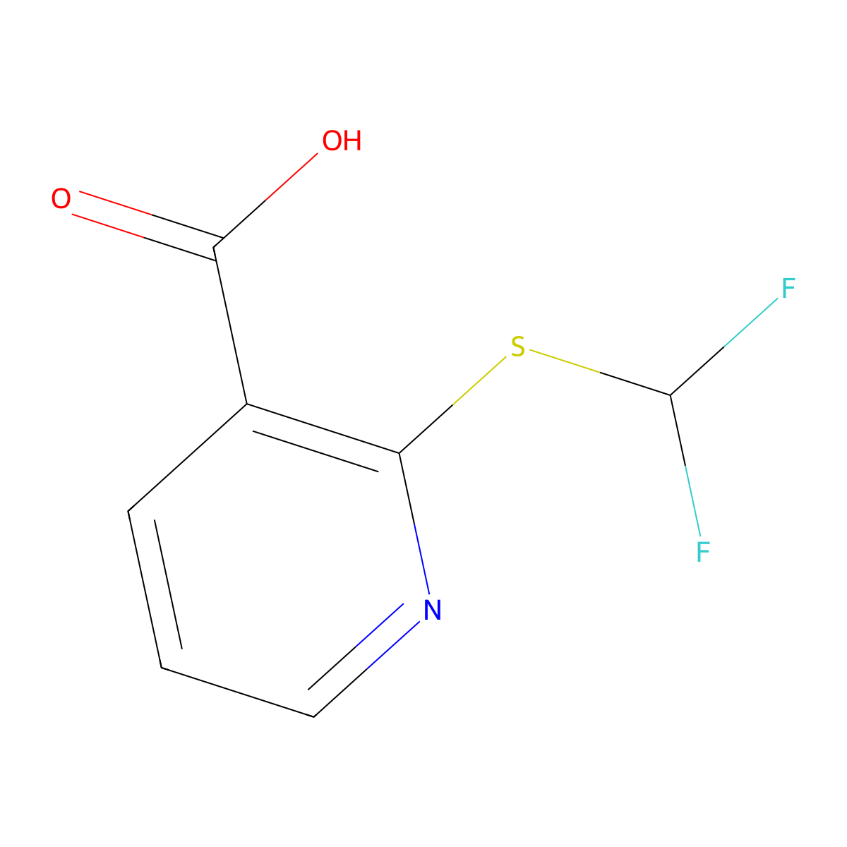 2-[(Difluoromethyl)thio]nicotinic acid molecular structure, CAS 852706-16-2