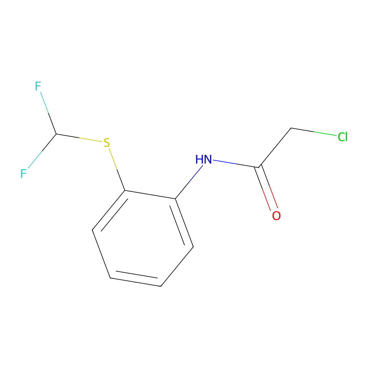 2-chloro-N-{2-[(difluoromethyl)sulfanyl]phenyl}acetamide molecular structure, CAS 852706-23-1